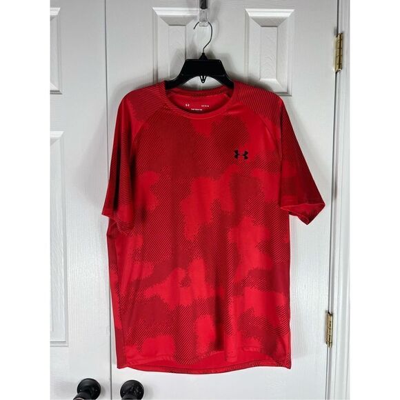 Under Armour Mens Red Tech Tee Size L - Picture 1 of 3